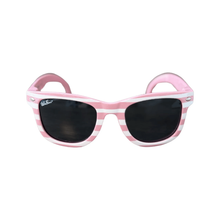 WeeFarers Polarized Sunglasses -  Pink + White Stripes