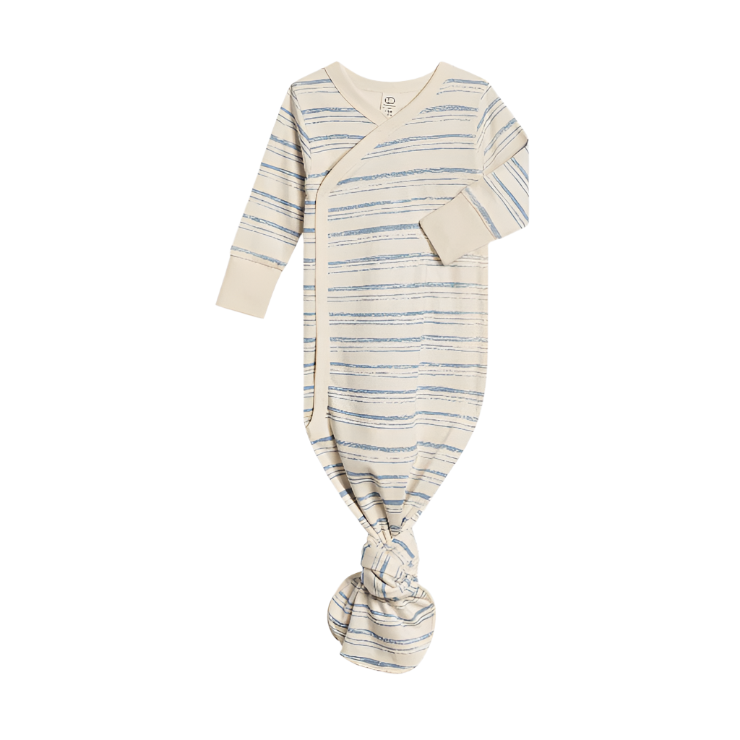 Colored Organics Indy Kimono Gown - Wave Stripe/ Rain