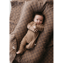 Forever French Baby Bamboo Zip Pajamas- Ribbed Milk Chocolate
