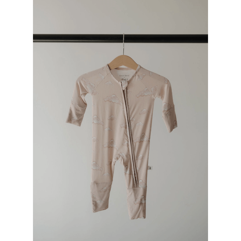 Forever French Baby Bamboo Zip Pajamas- Ruby