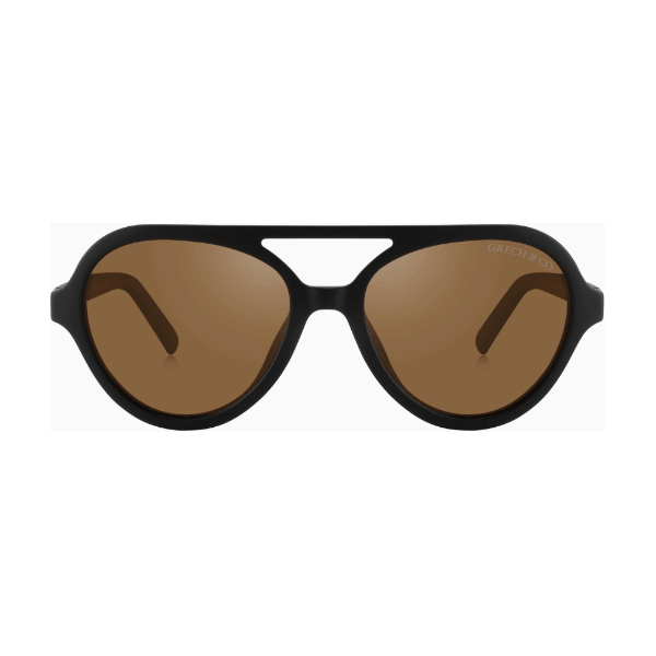 Grech & Co Aviator Polarized Sunglasses- Black