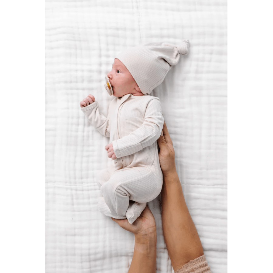 Lou Lou & Company Zippered Footie- Cove Ribbed