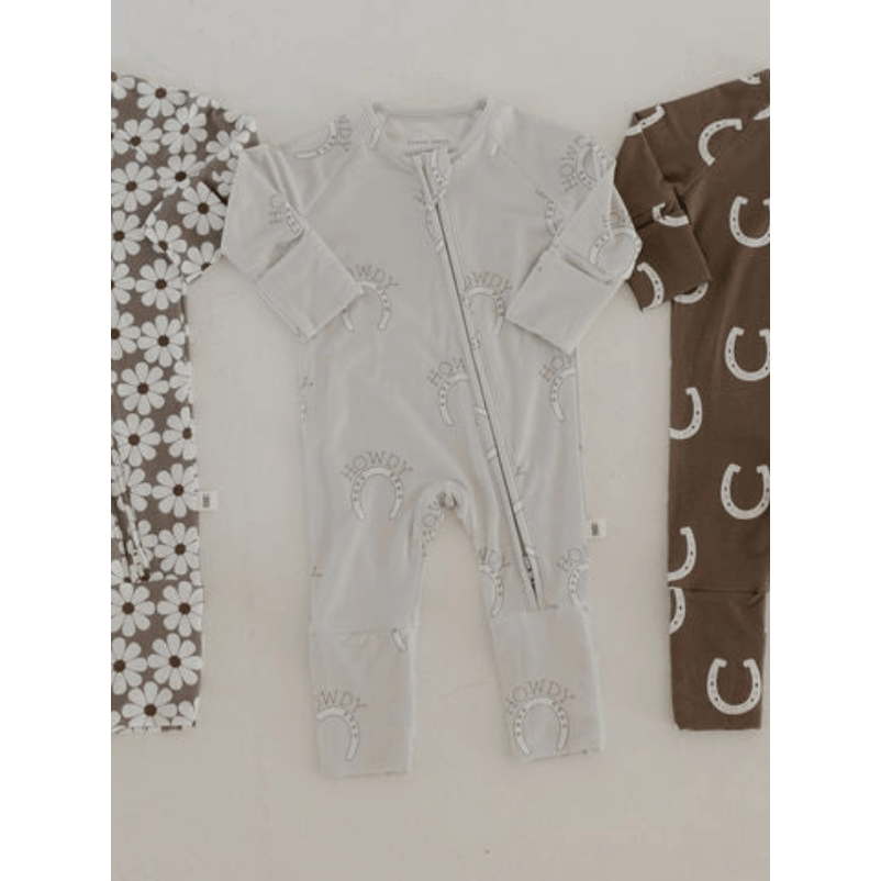 Forever French Baby Bamboo Zip Pajamas- Howdy