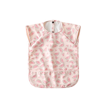 Waterproof Short Sleeve Baby Smock Bib in One in a Melon