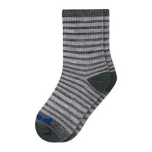 Pacas Kids' Crew Socks - Charcoal/ Gray Stripes
