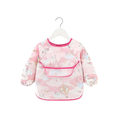 Baby Long Sleeve Apron Smock Bib Unicorns & Castles V2