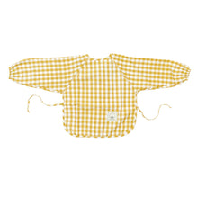 Classic Gingham Style Long-Sleeve Baby Smock in Lemon