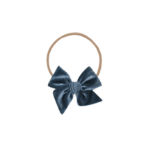 Lou Lou & Company Steele Blue Large Bow Nylon Headband