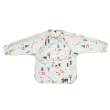 Waterproof Long Sleeve Baby Smock Bib in Beige Bear-y-Hungry