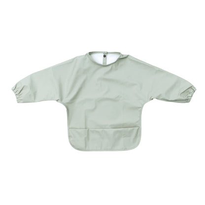 Waterproof Long Sleeve Baby Smock Bib in Aloe Green