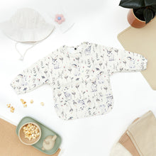Waterproof Long Sleeve Baby Smock Bib in Bloom Bunnies