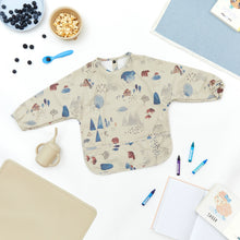 Waterproof Long Sleeve Baby Smock Bib in Buffalo Bounce