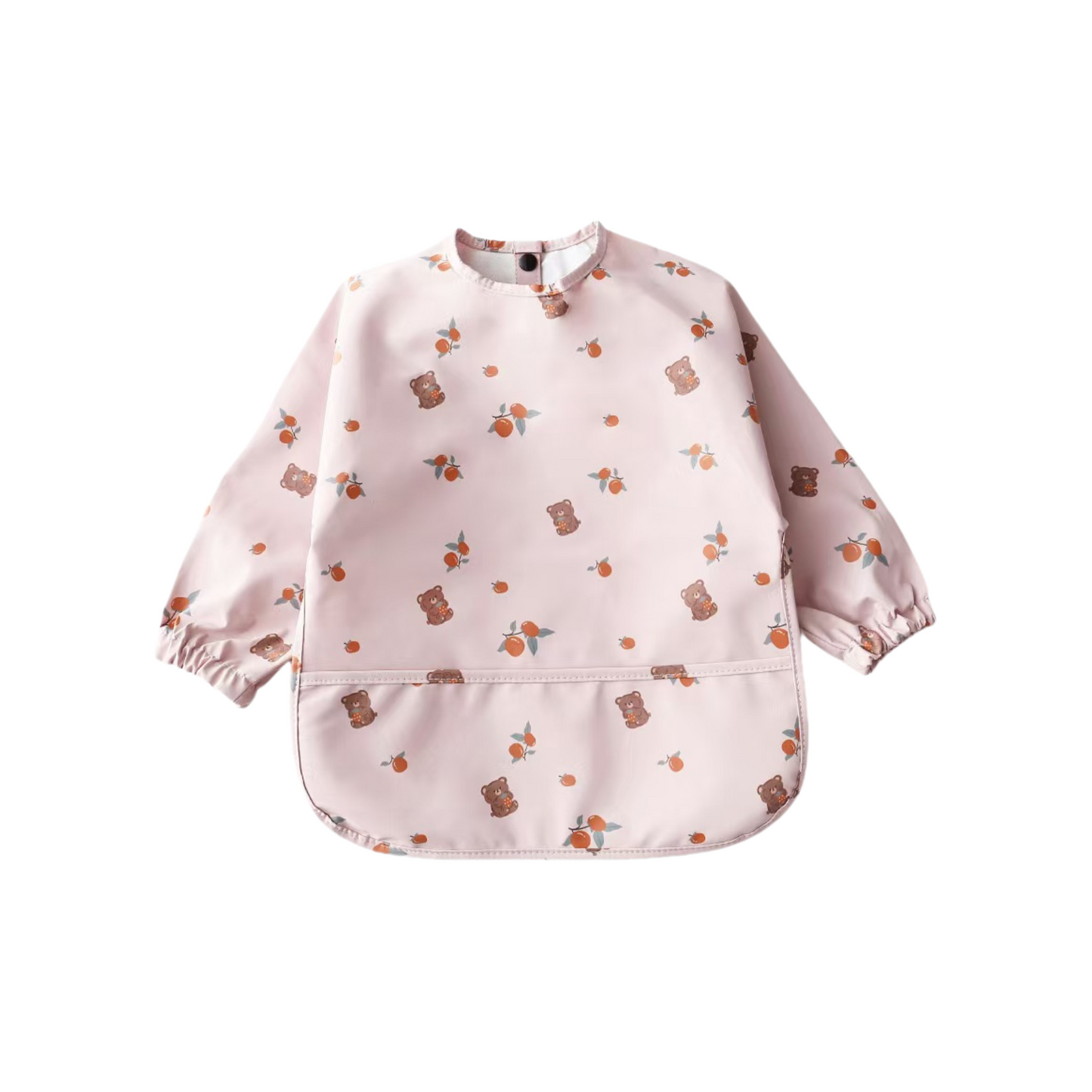 Waterproof Long Sleeve Baby Smock Bib in Cherry Cubs