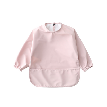 Waterproof Long Sleeve Baby Smock Bib in Cotton Candy