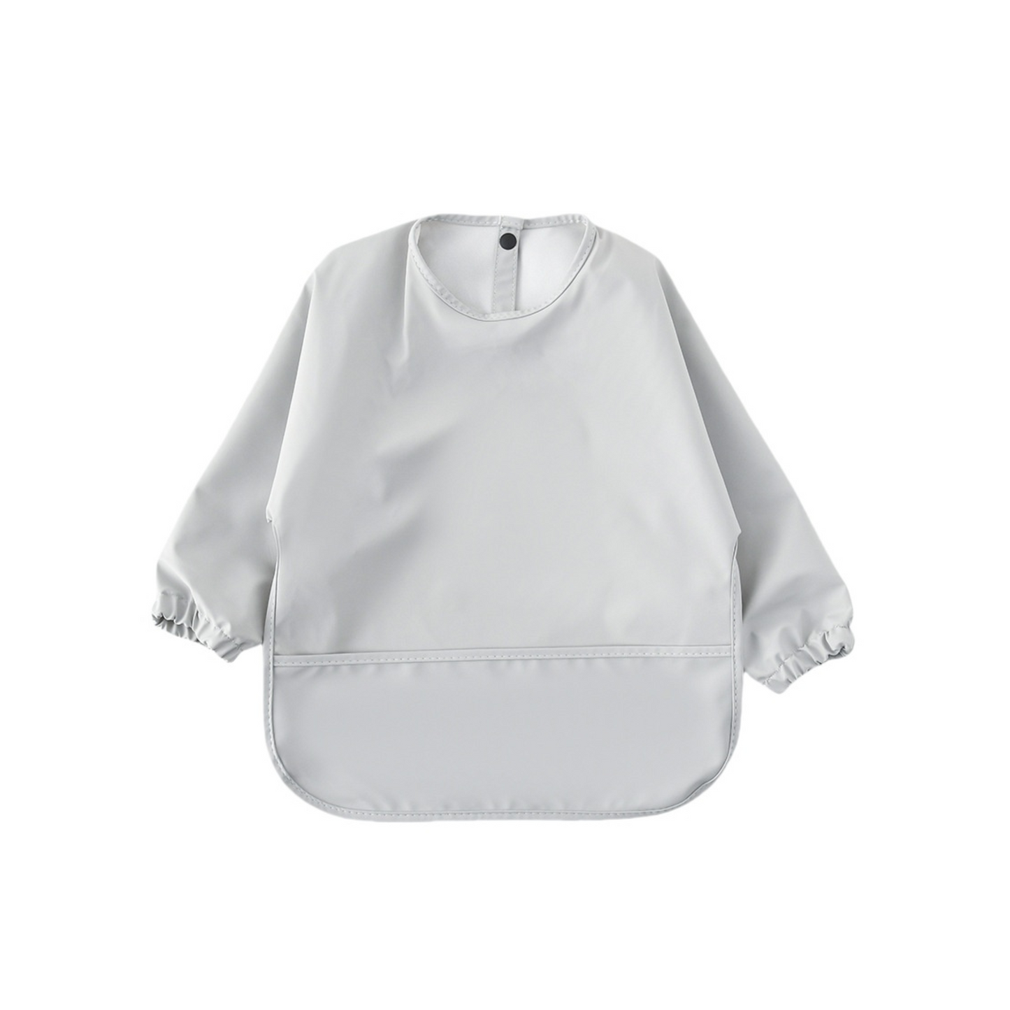 Waterproof Long Sleeve Baby Smock Bib in Fog Grey