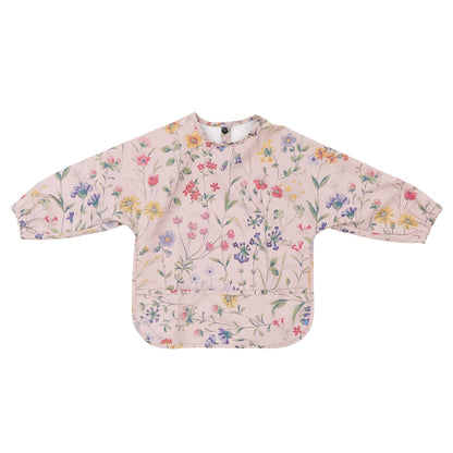 Waterproof Long Sleeve Baby Smock Bib in Petal Palette