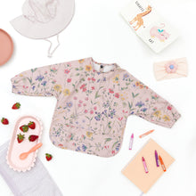 Waterproof Long Sleeve Baby Smock Bib in Petal Palette