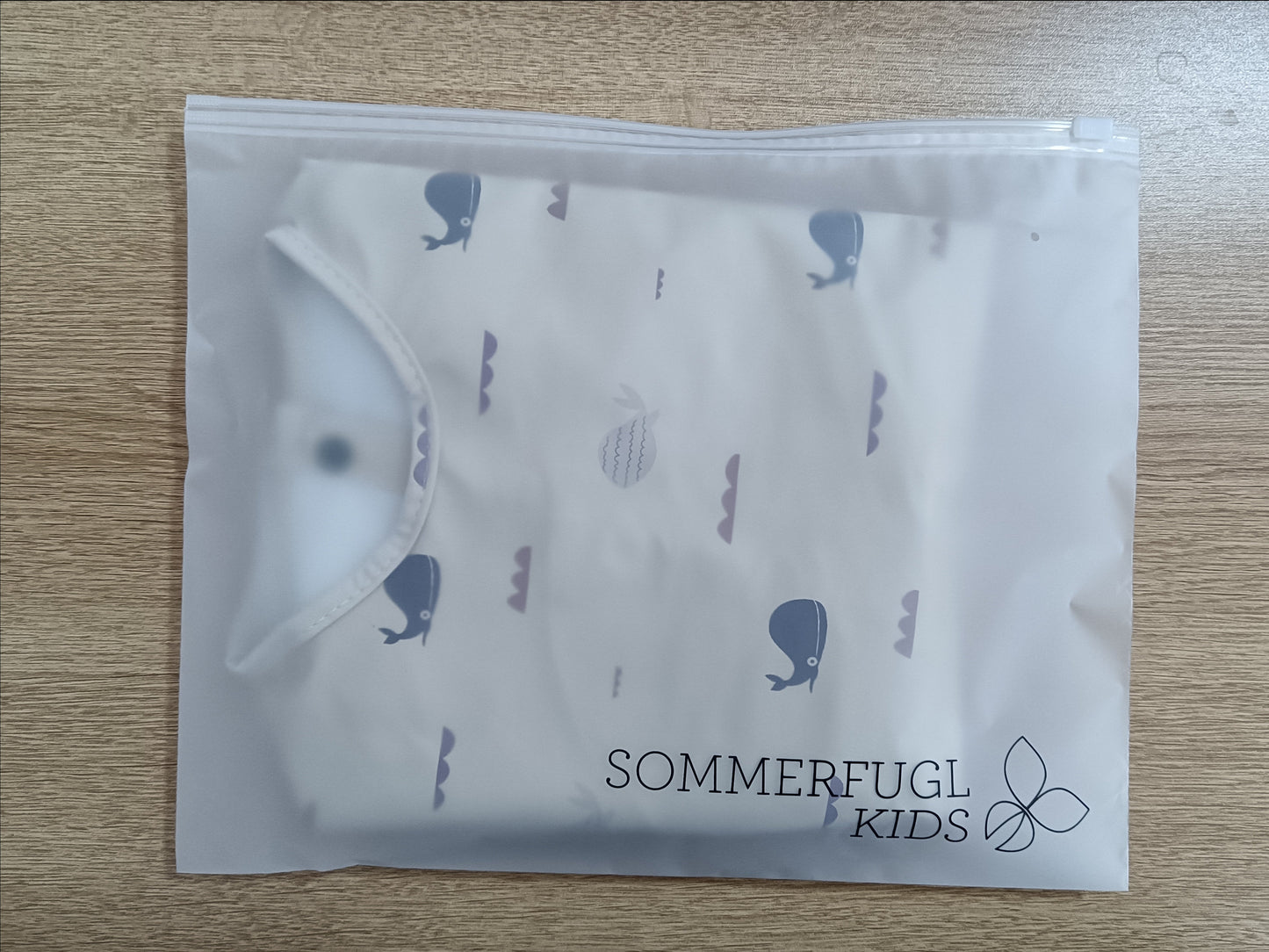 Waterproof Long Sleeve Baby Smock Bib in Whale Watcher
