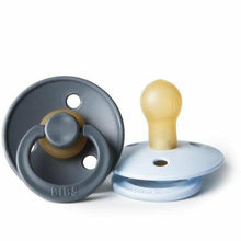 BIBS USA- Natural Rubber Pacifier 2 Pack - Iron/Baby Blue