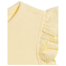 Colored Organics Maggie Ribbed Bodysuit with Eyelet Ruffle - Butter