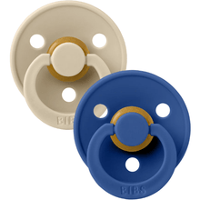 BIBS USA Colour Pacifier 2 Pack- Vanilla/Cornflower