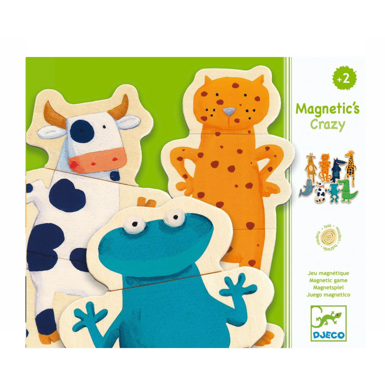 Djeco Wood Magnetics - Crazy Animal Mix & Match