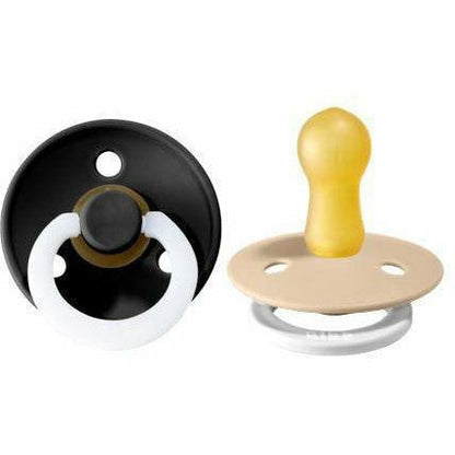 BIBS USA- GLOW in the Dark Pacifier 2 Pack - Black Night/Vanilla