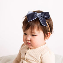 Lou Lou & Company Steele Blue Large Bow Nylon Headband