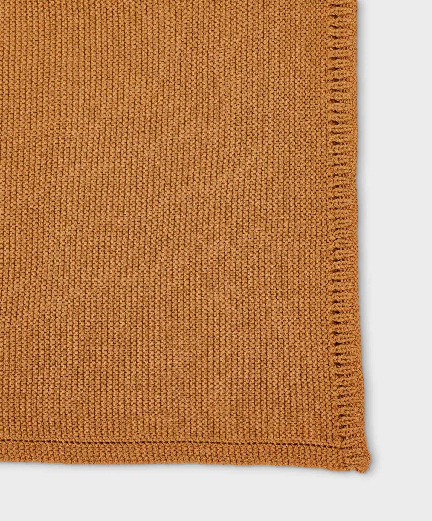 The Little Green Sheep Organic Knitted Cellular Baby Blanket in Honey