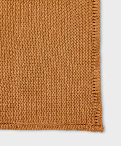 The Little Green Sheep Organic Knitted Cellular Baby Blanket in Honey