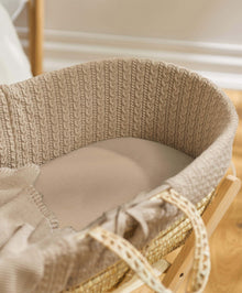 Little Green Sheep Organic Moses Basket Fitted Sheet - Truffle