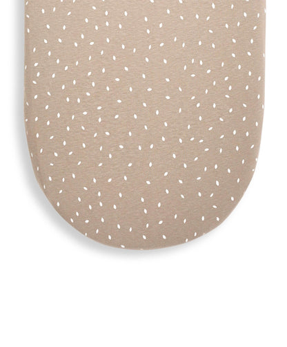 Little Green Sheep Organic Moses Basket Fitted Sheet - Truffle Rice Print