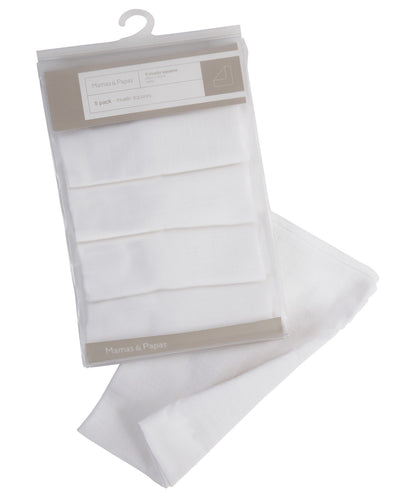 Muslin Squares White - 5 Pack