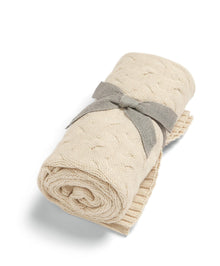 Cable Knit Blanket - Welcome to the World Duckling - Cream