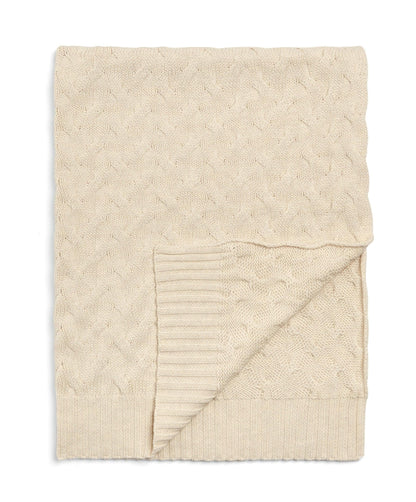 Cable Knit Blanket - Welcome to the World Duckling - Cream