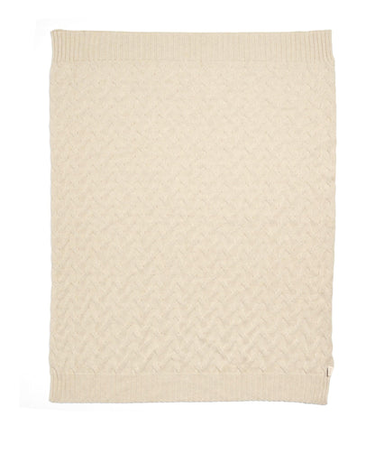 Cable Knit Blanket - Welcome to the World Duckling - Cream