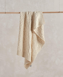 Cable Knit Blanket - Welcome to the World Duckling - Cream
