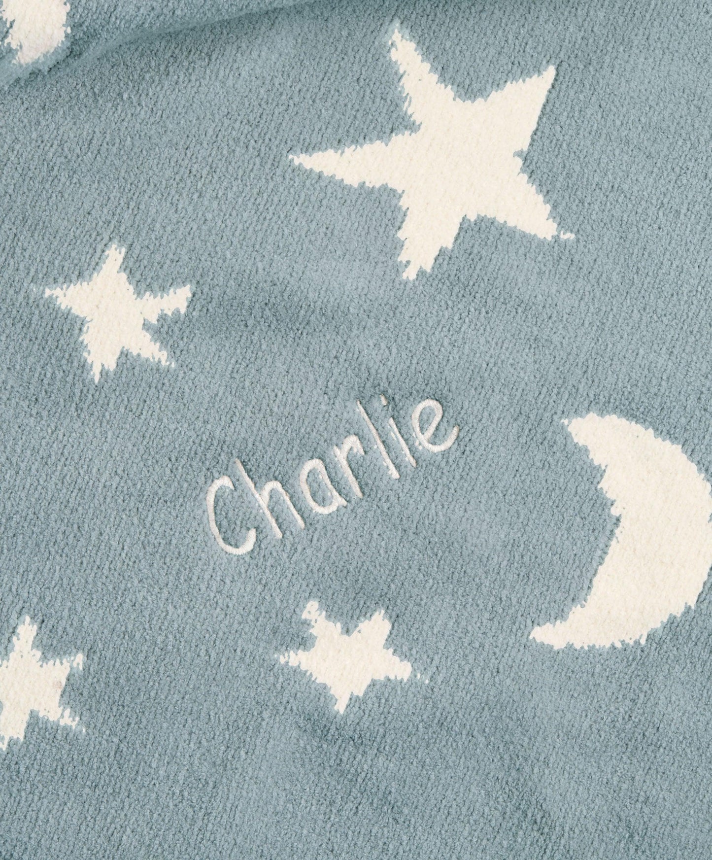 Chenille Blanket - Blue Moon/Star