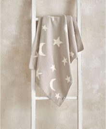 Chenille Blanket - Neutral Moon/Star