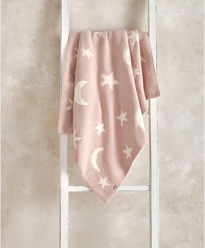 Chenille Blanket - Pink Moon/Star