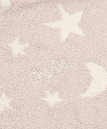 Chenille Blanket - Pink Moon/Star