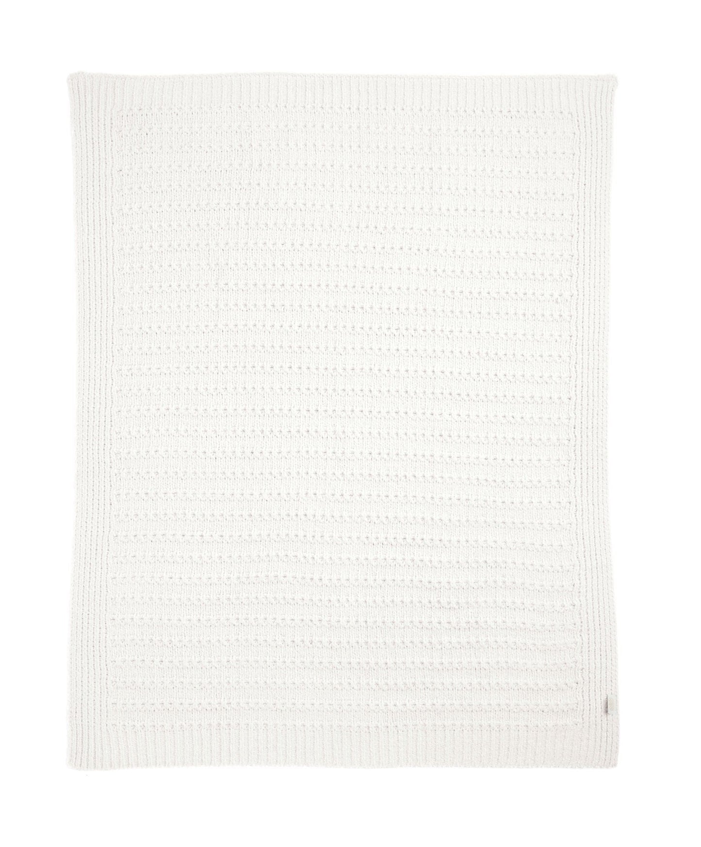 Chenille Blanket - White Stripe