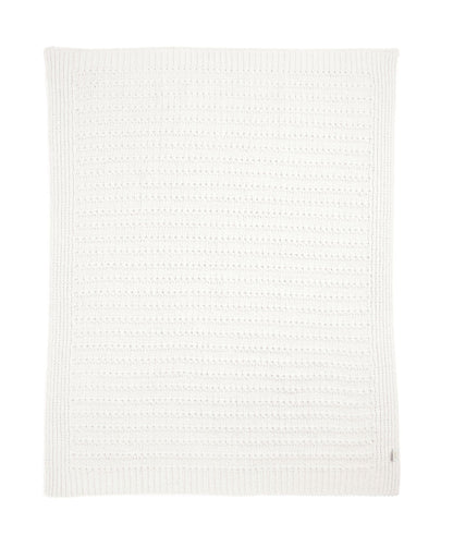 Chenille Blanket - White Stripe