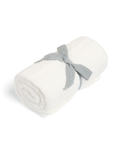 Chenille Blanket - White Stripe