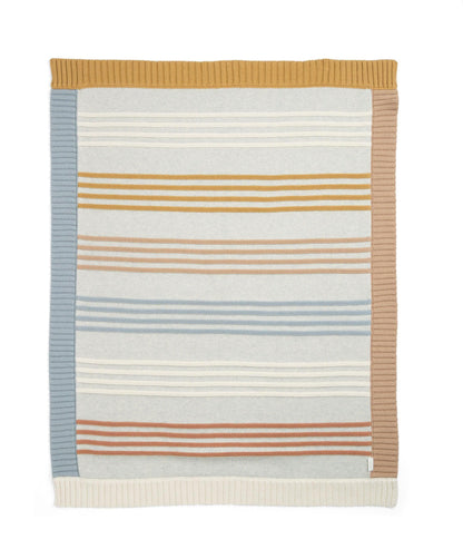 Knitted Blanket - Multi Colour Striped
