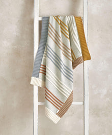 Knitted Blanket - Multi Colour Striped