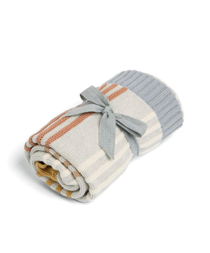 Knitted Blanket - Multi Colour Striped