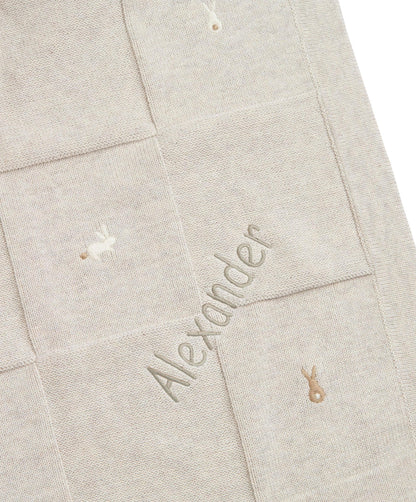 Knitted Blanket - Bunny Grey