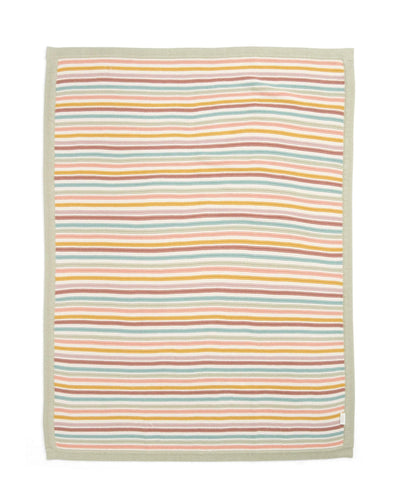 Knitted Blanket -  Multi Colour Stripe