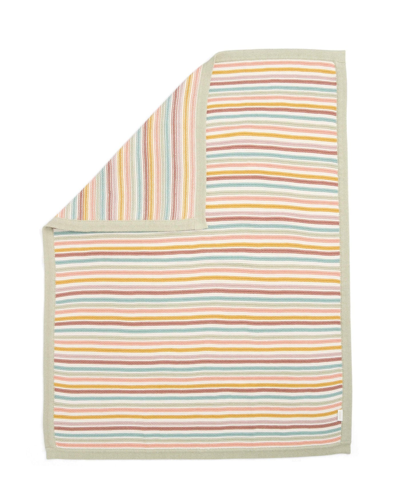 Knitted Blanket -  Multi Colour Stripe